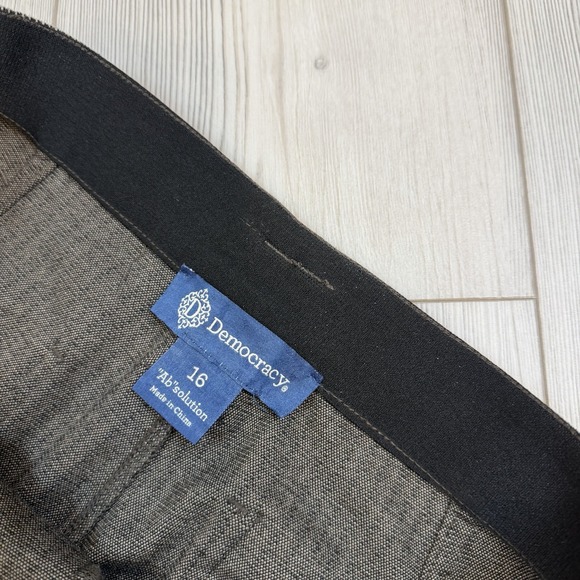 Democracy Ab Solution Skyrise Ponte Patched Pants Peanut Butter Black Size 16 - Picture 5 of 11